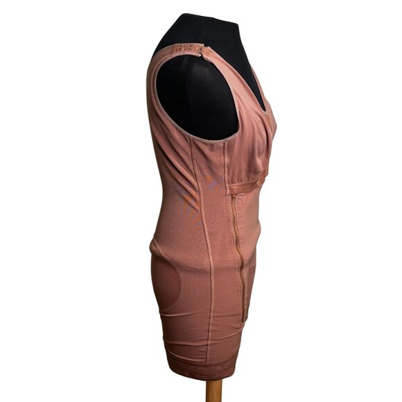 Shapewear Bodysuit With Zipper Front Closure & Adjustable Straps - L - Brown - Picture 3 of 14